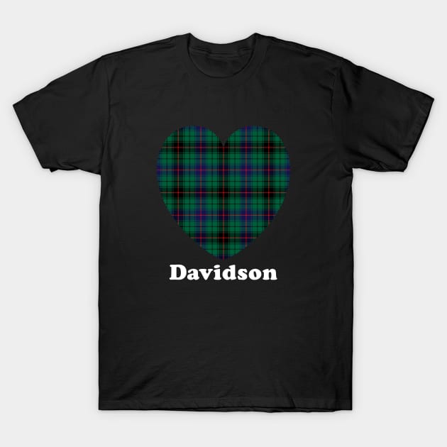 The DAVIDSON Family Tartan 'Love Heart' Design T-Shirt by Plaidify